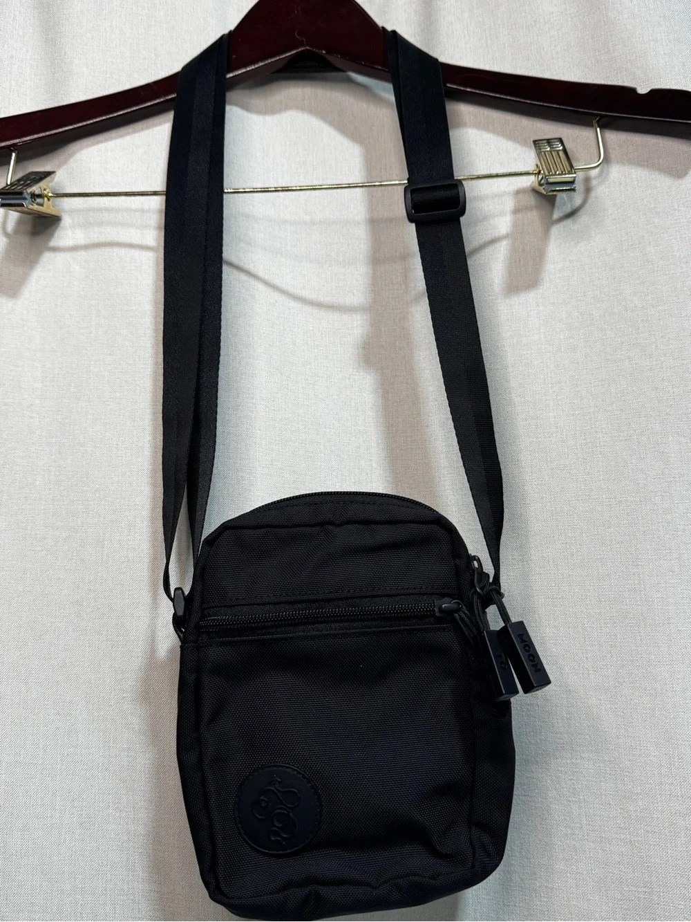 Baboon to the Moon Black Small Crossbody Bag Zip Adjustable Strap